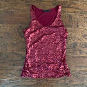 Sequined halter tank top